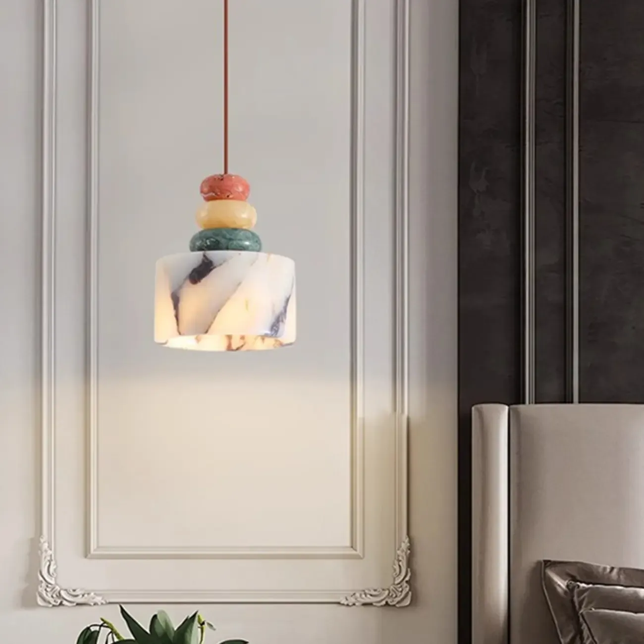 Boho Chic Artistic Geometric Bedroom Pendant Lighting Image - 5