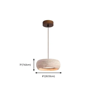 Organic Travertine Halo Shape Pendant Light Kitchen Island #size