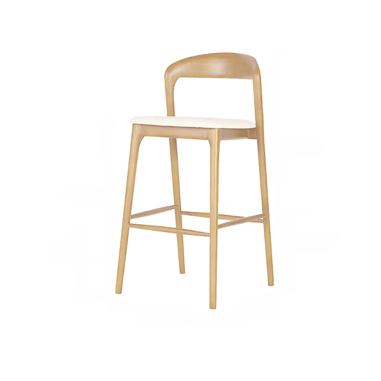 Counter Height Upholstered Armless Solid Wood Bar Stools Image - 4 | homeyfad