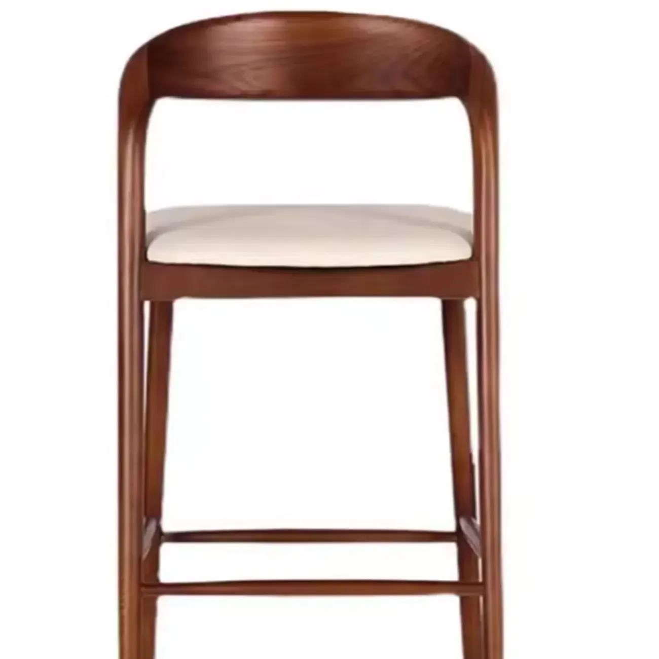 Counter Height Upholstered Armless Solid Wood Bar Stools Image - 6