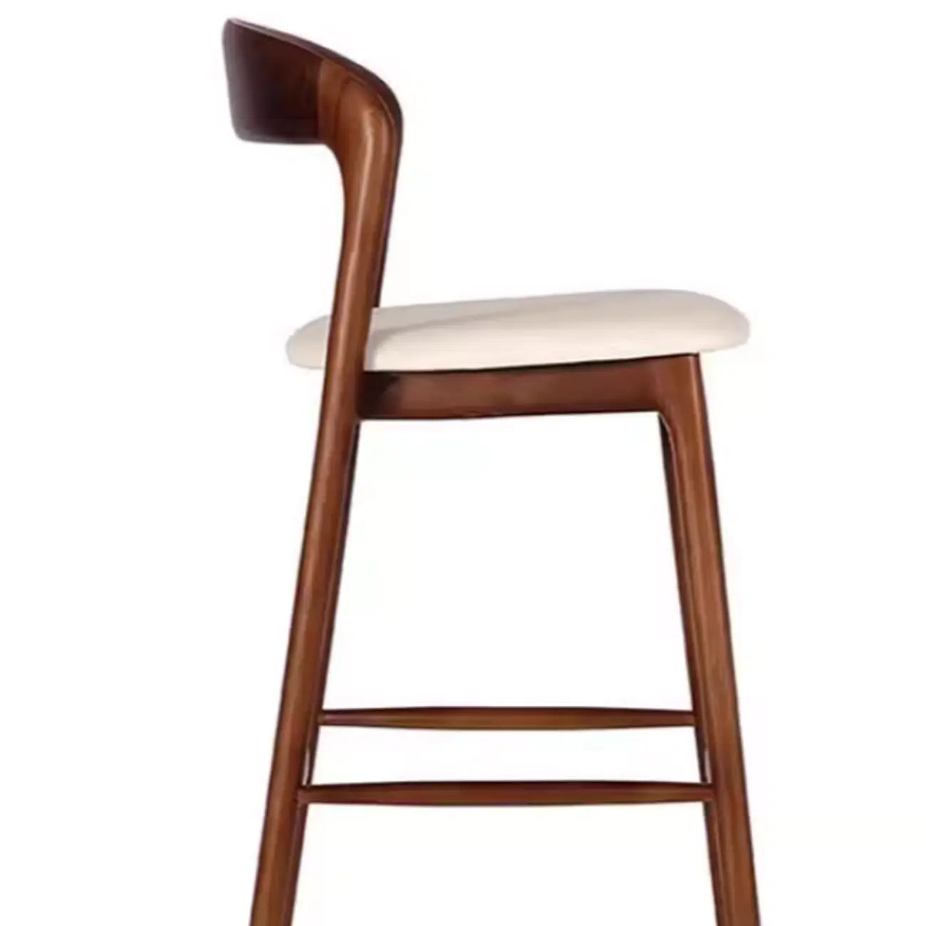 Counter Height Upholstered Armless Solid Wood Bar Stools Image - 7 | homeyfad