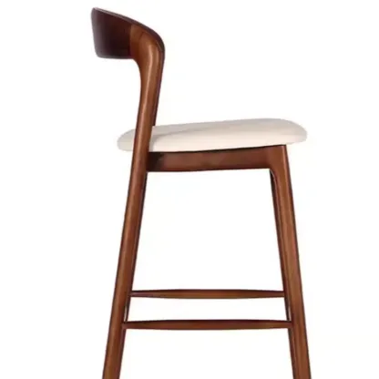 Counter Height Upholstered Armless Solid Wood Bar Stools Image - 7