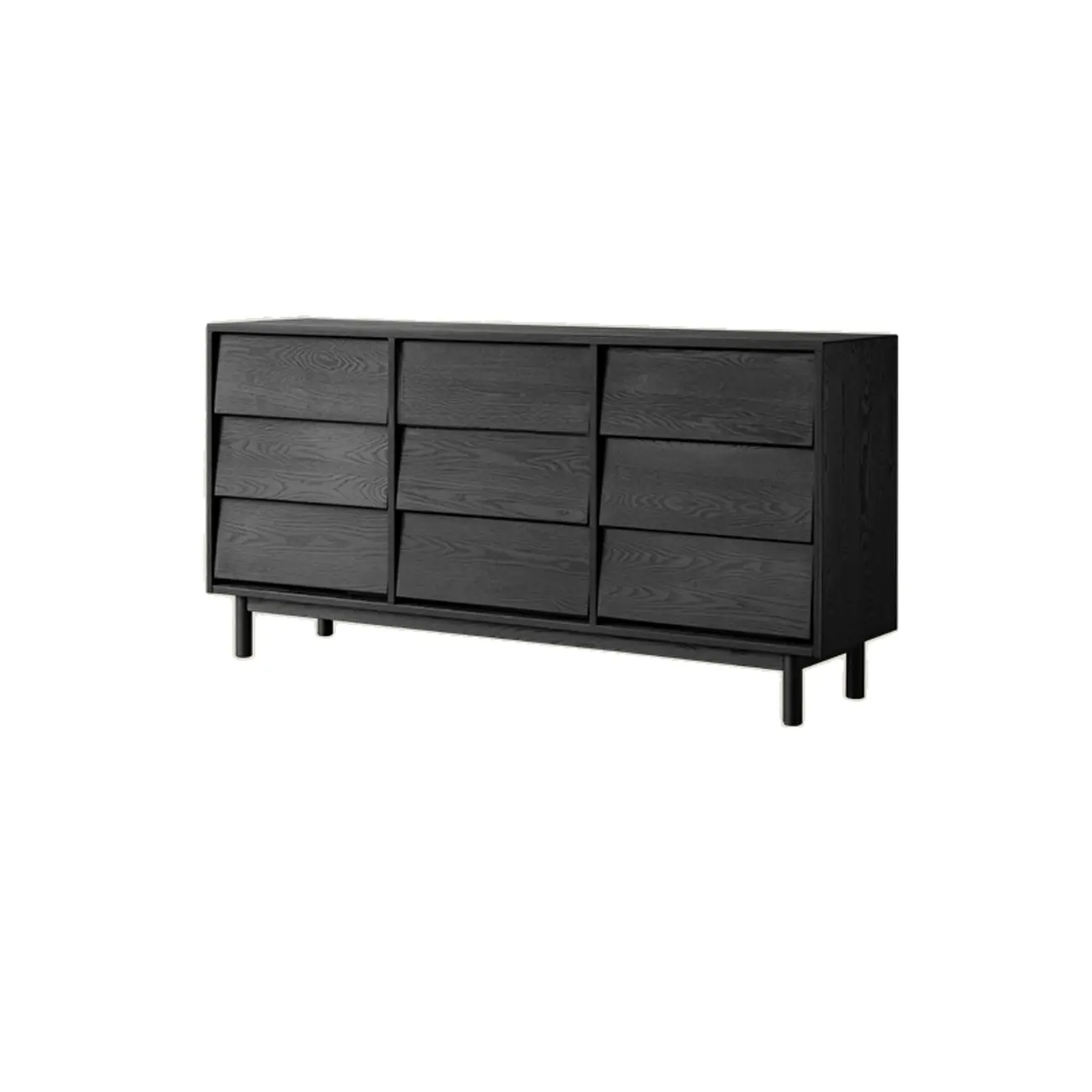 Charcoal Simplistic Ash Wood Double Dresser in Horizontal Orientation Image - 5 | homeyfad