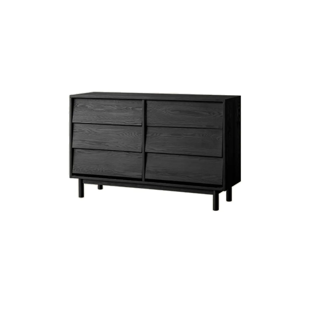 Charcoal Simplistic Ash Wood Double Dresser in Horizontal Orientation Image - 6 | homeyfad