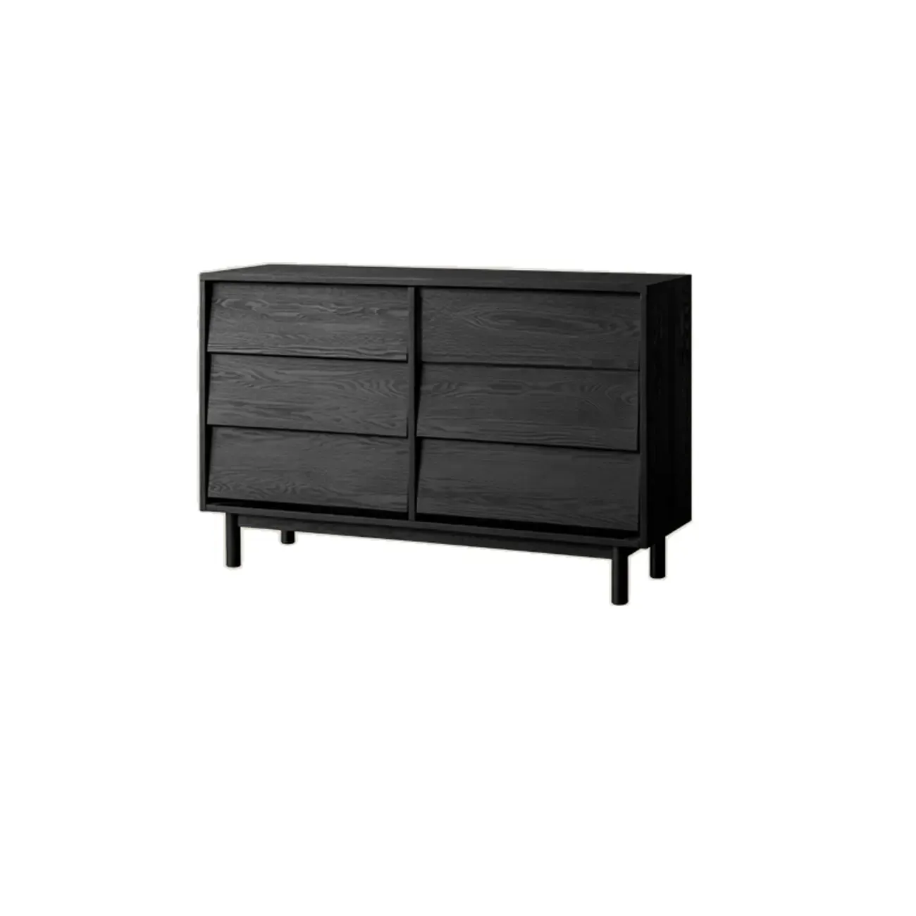 Charcoal Simplistic Ash Wood Double Dresser in Horizontal Orientation Image - 6