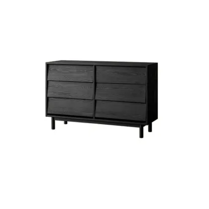 Charcoal Simplistic Ash Wood Double Dresser in Horizontal Orientation Image - 6