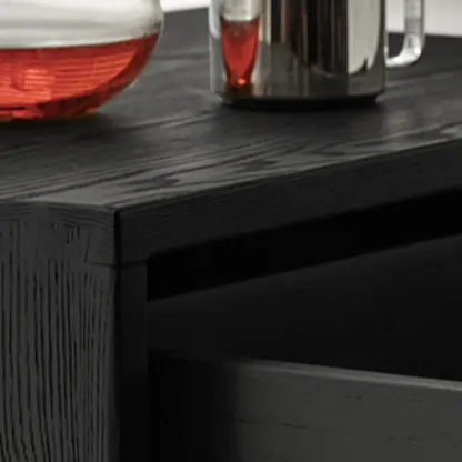 Charcoal Simplistic Ash Wood Double Dresser in Horizontal Orientation Image - 7