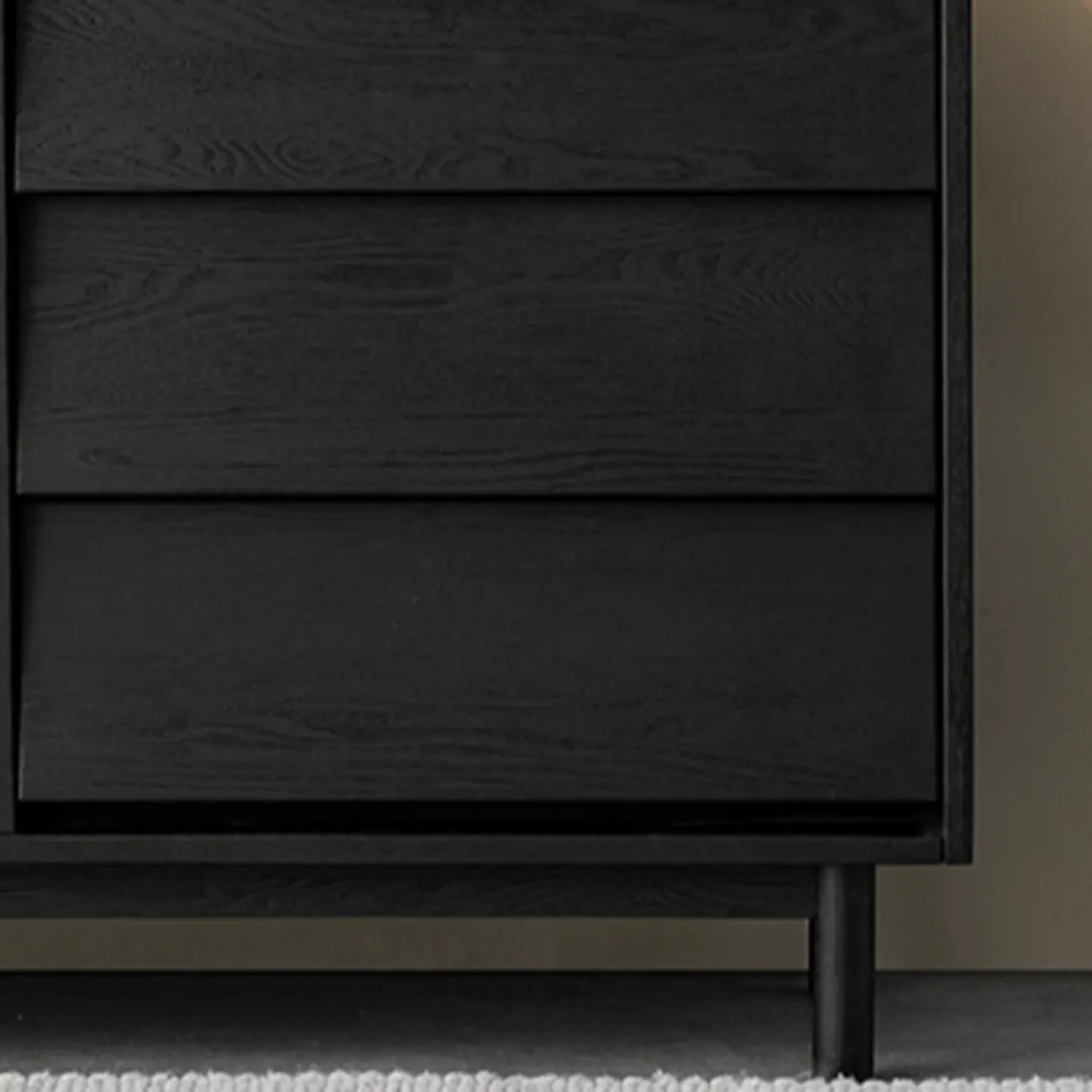 Charcoal Simplistic Ash Wood Double Dresser in Horizontal Orientation Image - 8 | homeyfad