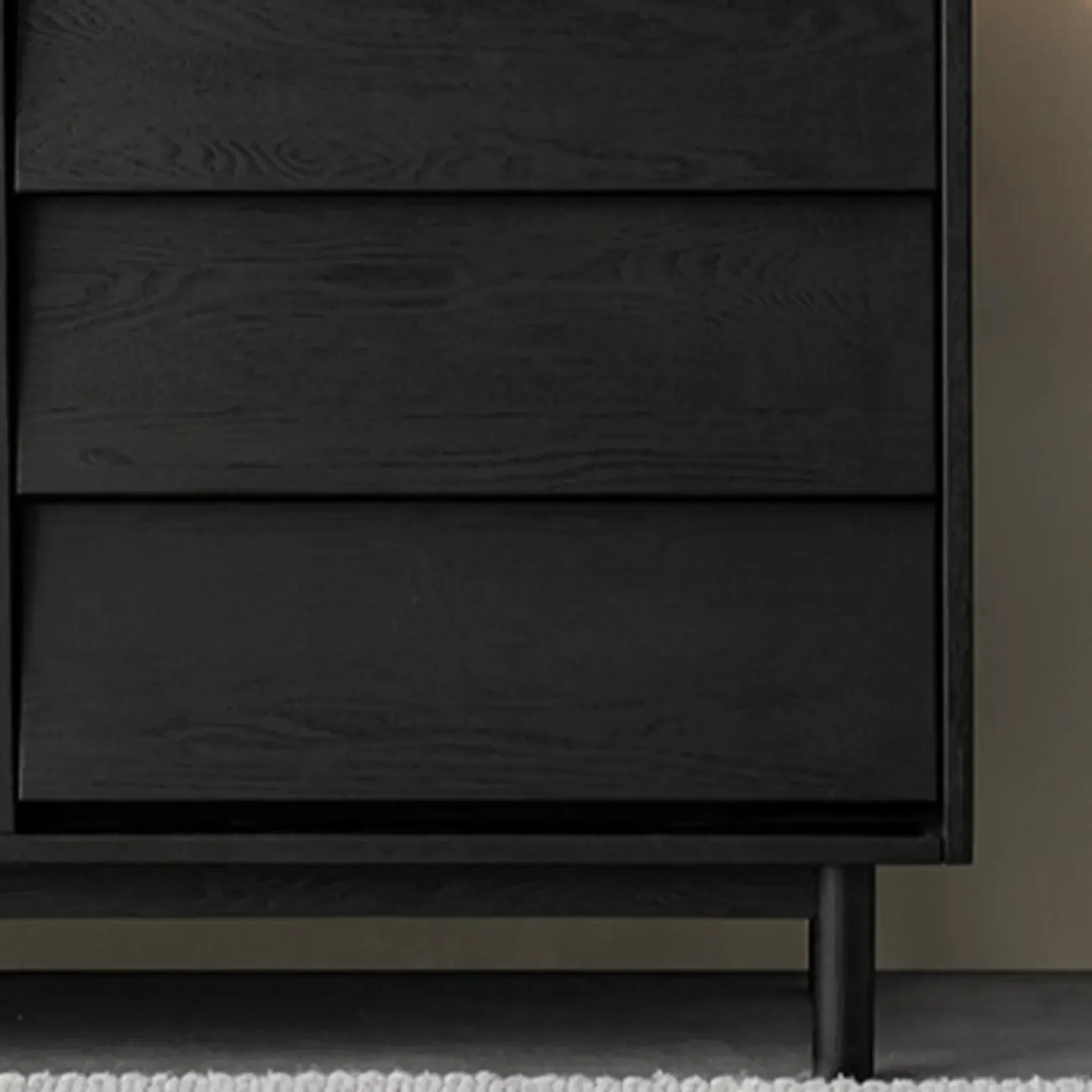 Charcoal Simplistic Ash Wood Double Dresser in Horizontal Orientation Image - 8
