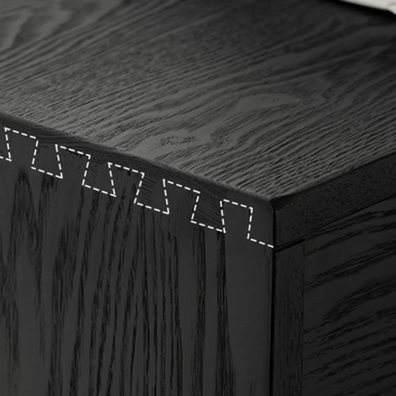 Charcoal Simplistic Ash Wood Double Dresser in Horizontal Orientation Image - 9 | homeyfad