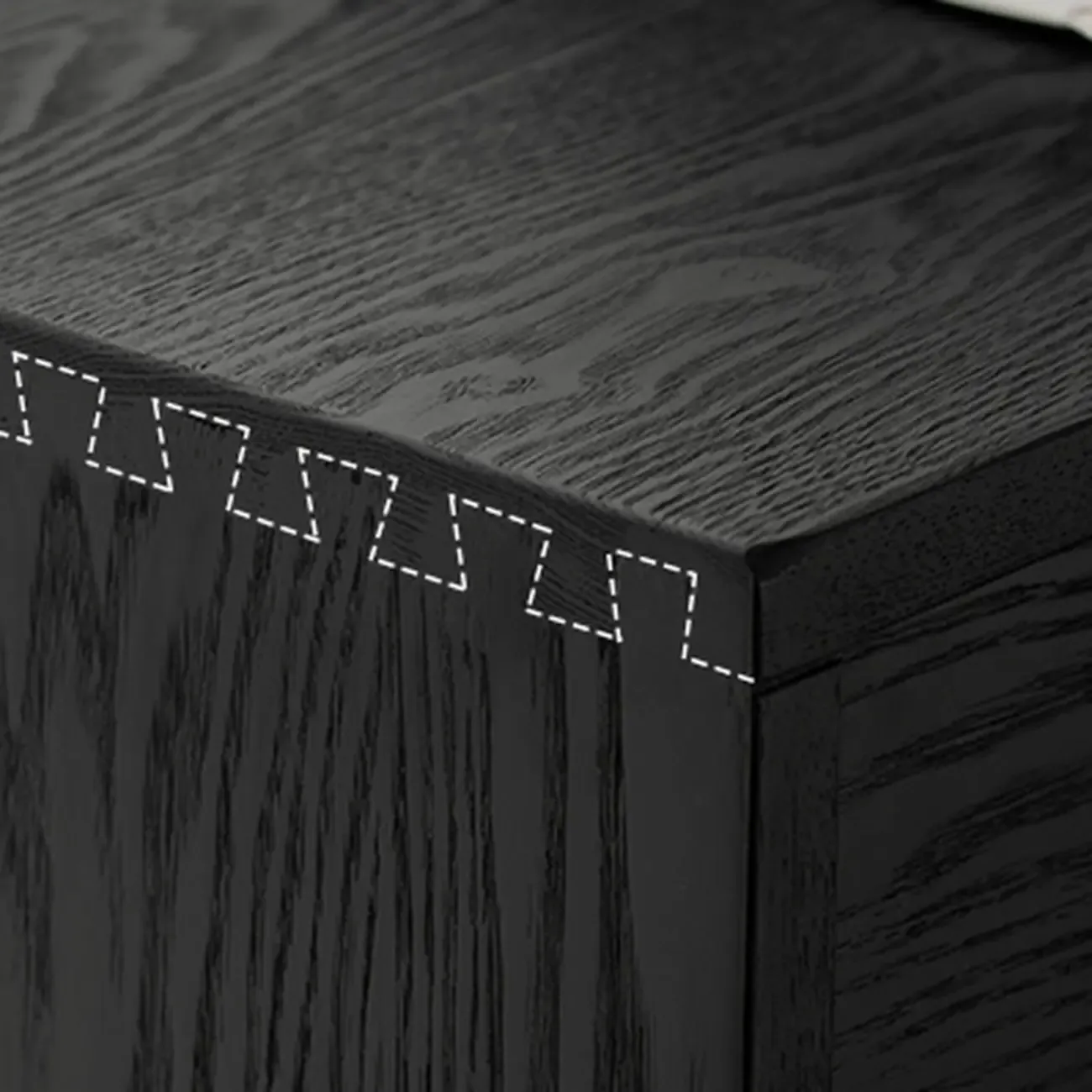 Charcoal Simplistic Ash Wood Double Dresser in Horizontal Orientation Image - 9