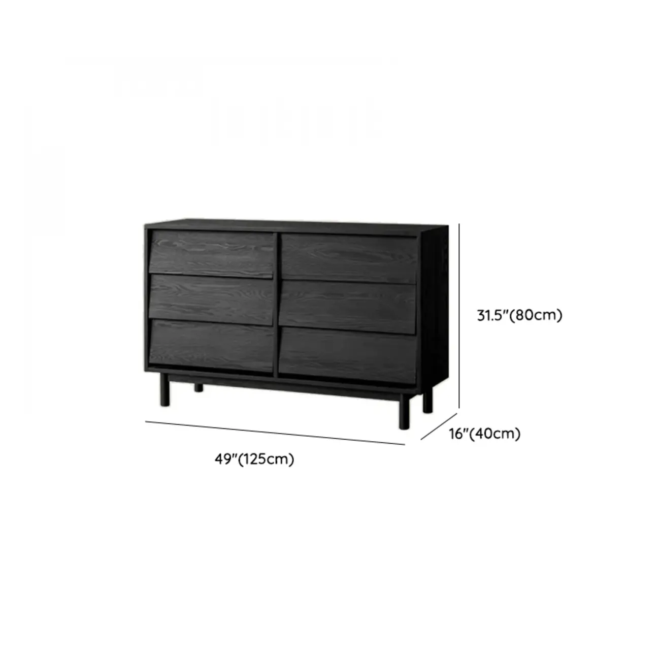 Charcoal Simplistic Ash Wood Double Dresser in Horizontal Orientation #size | homeyfad