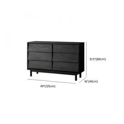 Charcoal Simplistic Ash Wood Double Dresser in Horizontal Orientation #size