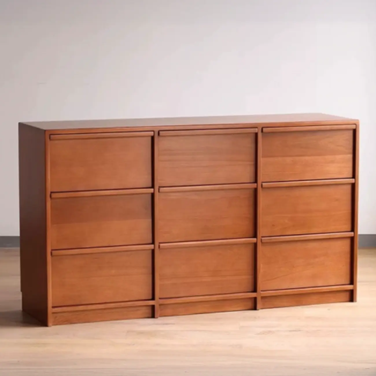 Brown Elegant Cherry Wood Horizontal Double Dresser Image - 3 | homeyfad