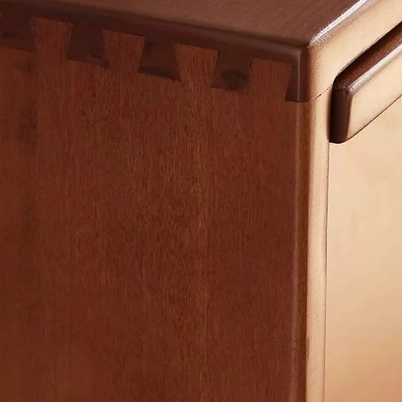 Brown Elegant Cherry Wood Horizontal Double Dresser Image - 8 | homeyfad