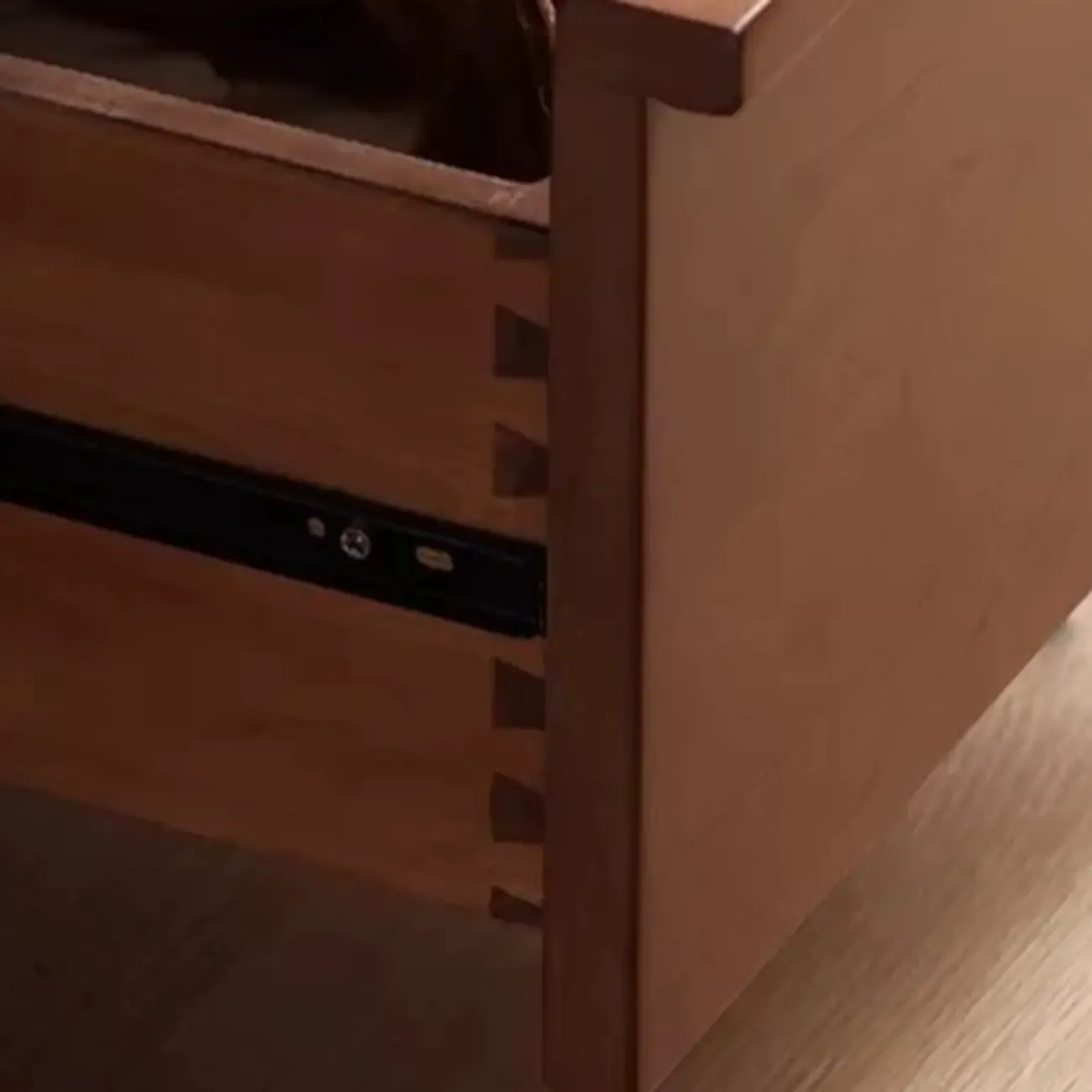 Brown Elegant Cherry Wood Horizontal Double Dresser Image - 9