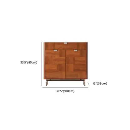 Horizontal 6-drawer Modern Brown Wood Double Dresser #size