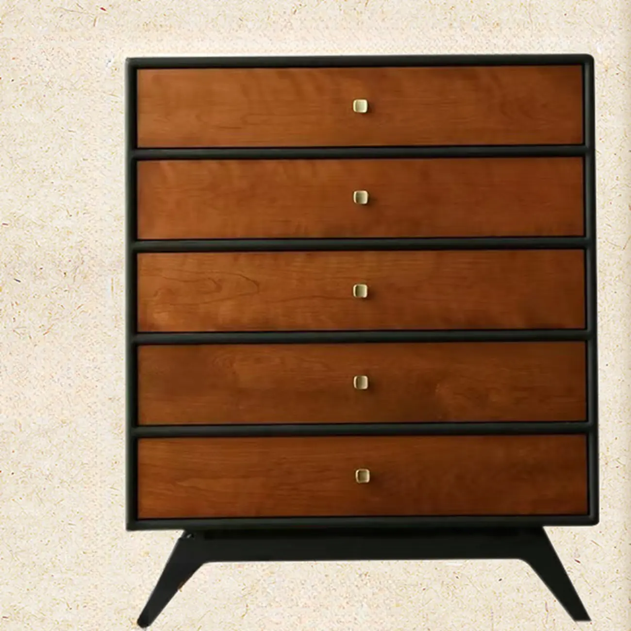 Horizontal Brown 6-drawer Modern Wood Double Dresser Image - 7 | homeyfad
