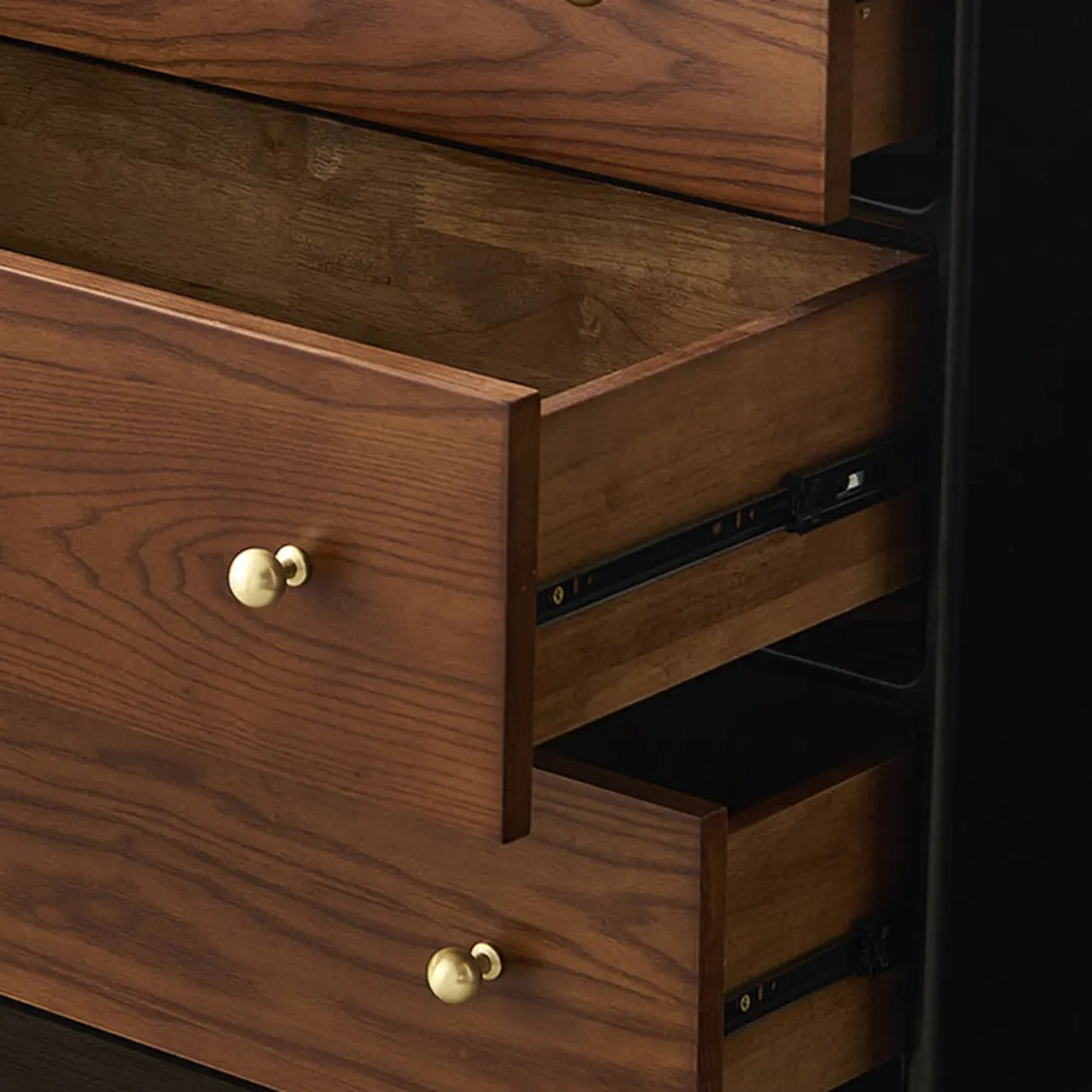 Horizontal Brown 6-drawer Modern Wood Double Dresser Image - 4 | homeyfad