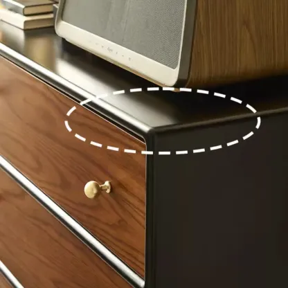 Horizontal Brown 6-drawer Modern Wood Double Dresser Image - 9