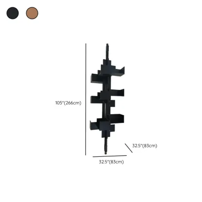 Swivel Vertical Nut Brown Wood Bookcase with Closed Back #size