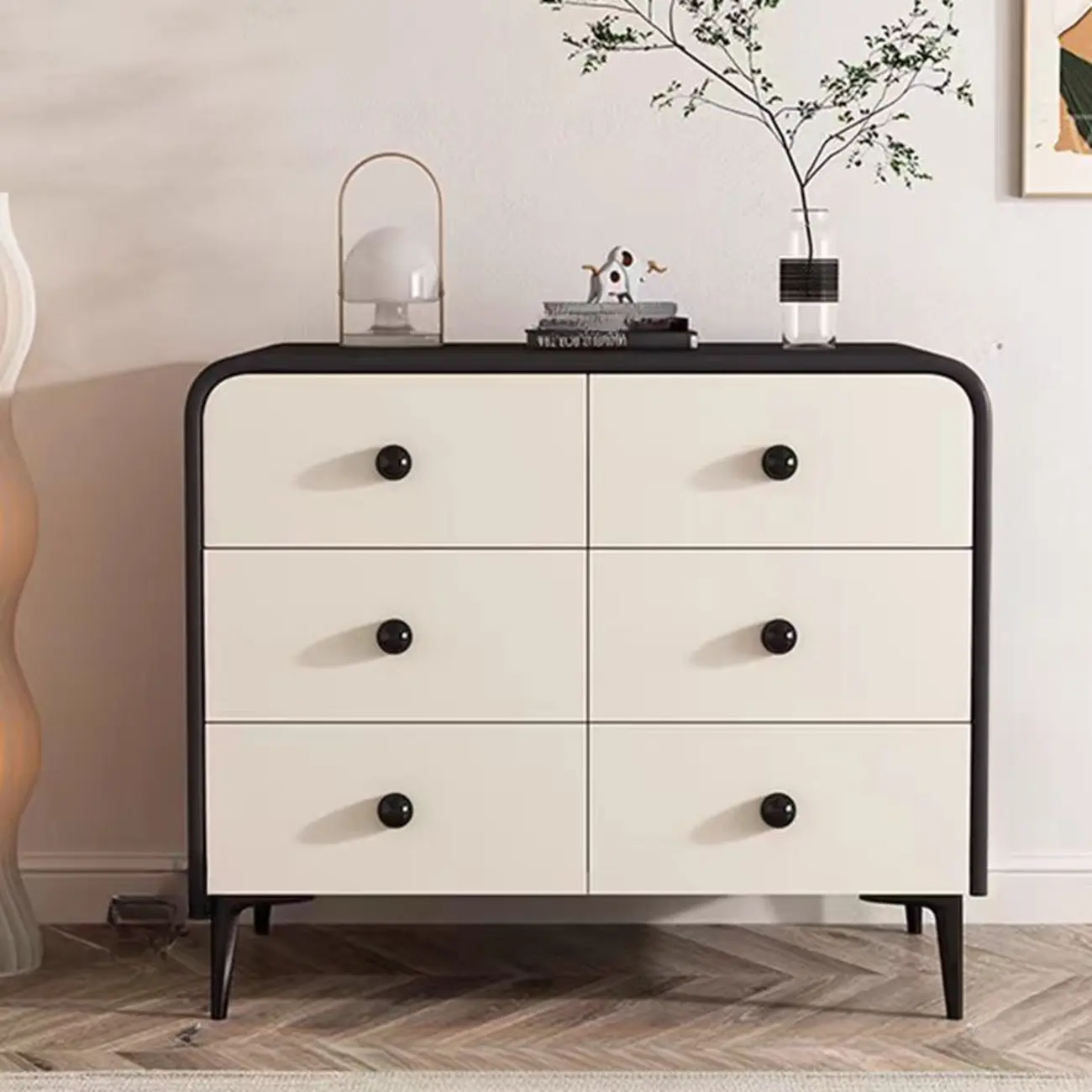 Contemporary Chic Wood Bedroom White Double Dresser Image - 1 | homeyfad