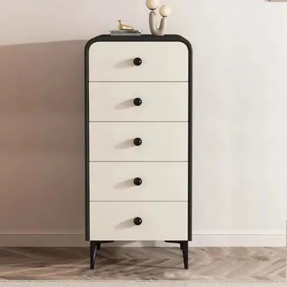 Contemporary Chic Wood Bedroom White Double Dresser Image - 4