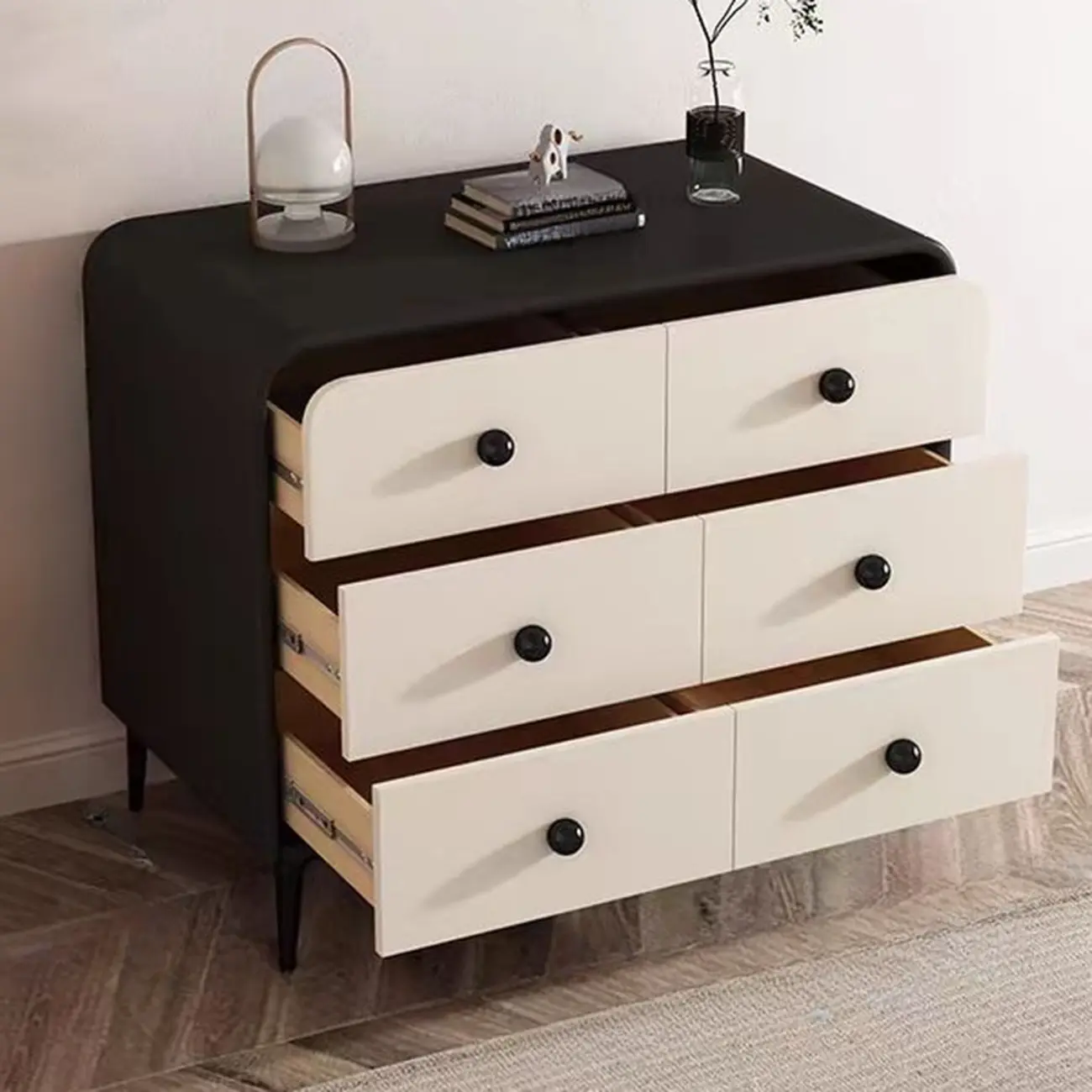 Contemporary Chic Wood Bedroom White Double Dresser Image - 2 | homeyfad