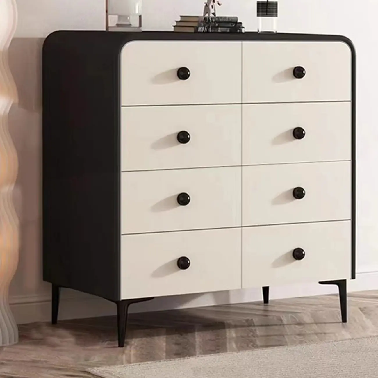 Contemporary Chic Wood Bedroom White Double Dresser Image - 6 | homeyfad