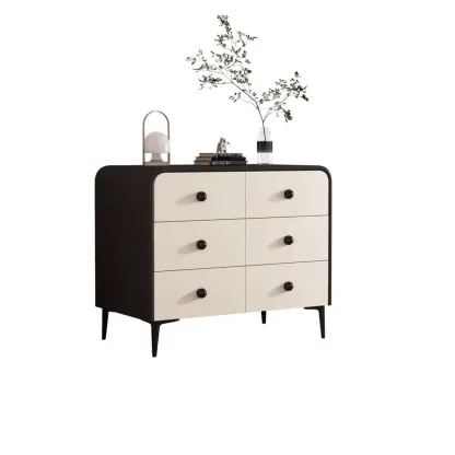 Contemporary Chic Wood Bedroom White Double Dresser Image - 12