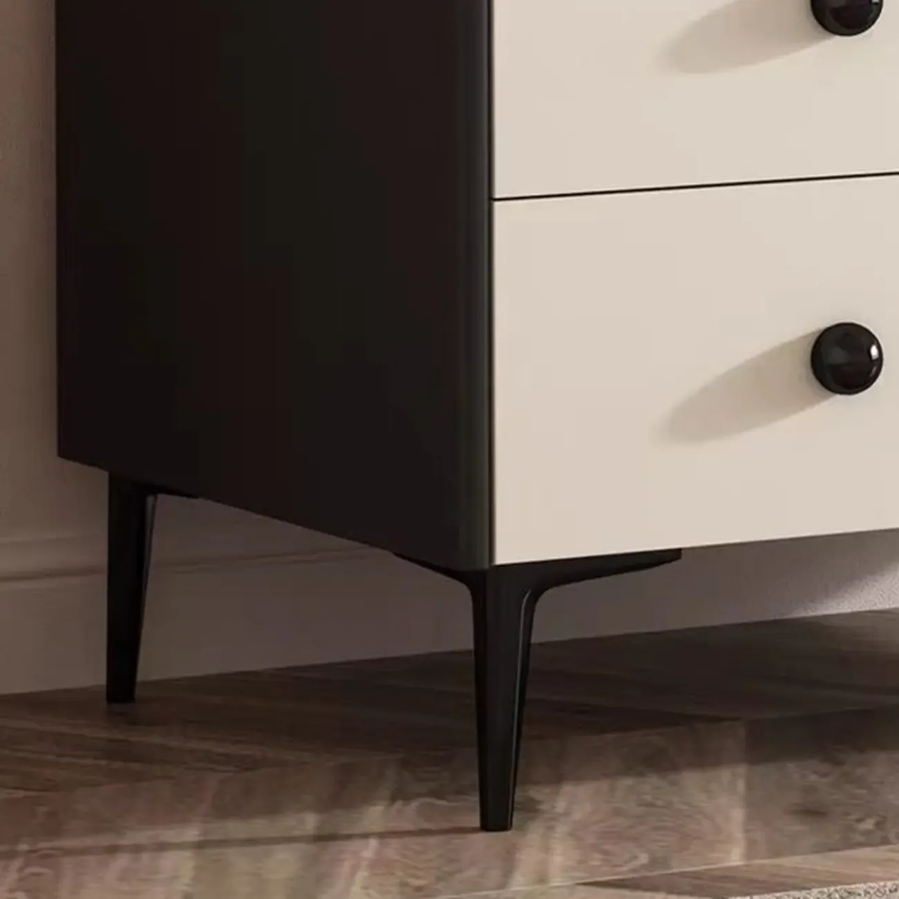 Contemporary Chic Wood Bedroom White Double Dresser Image - 10