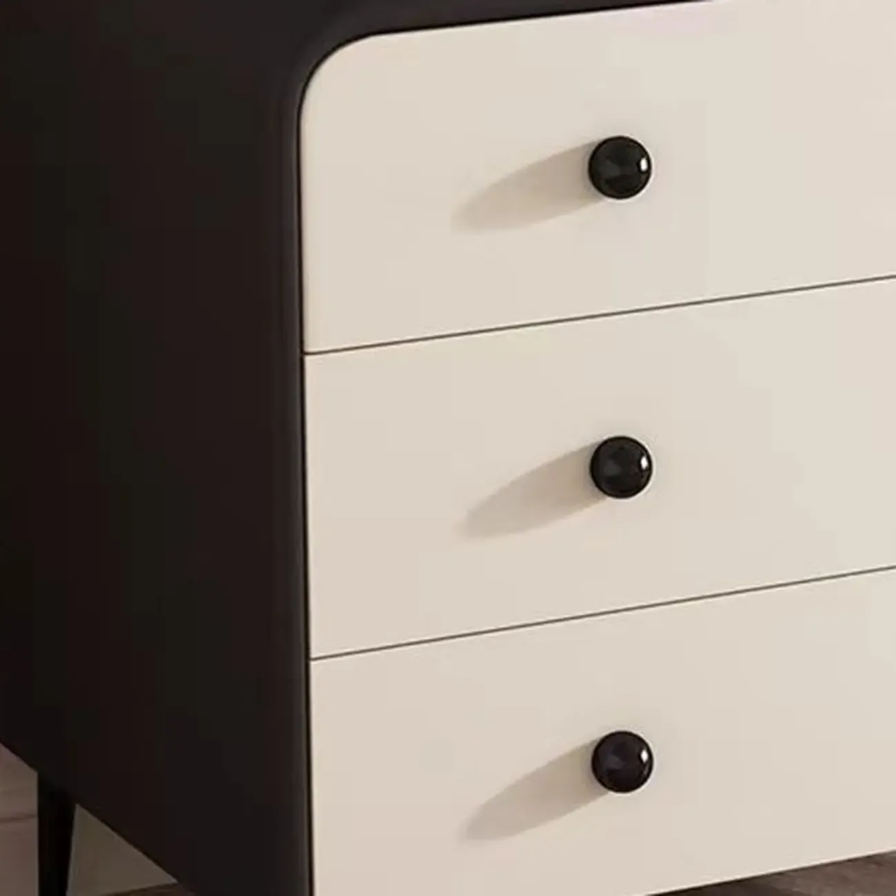 Contemporary Chic Wood Bedroom White Double Dresser Image - 9