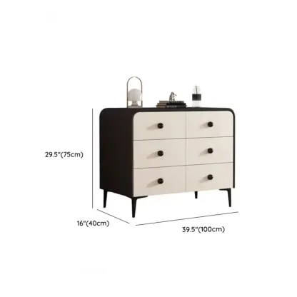 Contemporary Chic Wood Bedroom White Double Dresser Image - 14