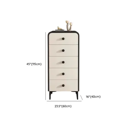 Contemporary Chic Wood Bedroom White Double Dresser Image - 22