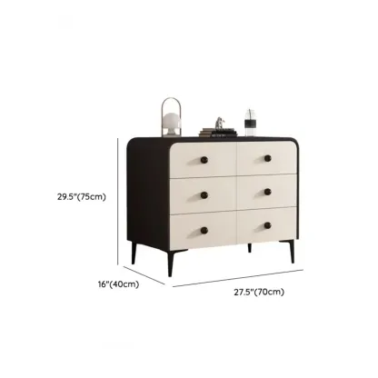 Contemporary Chic Wood Bedroom White Double Dresser Image - 26