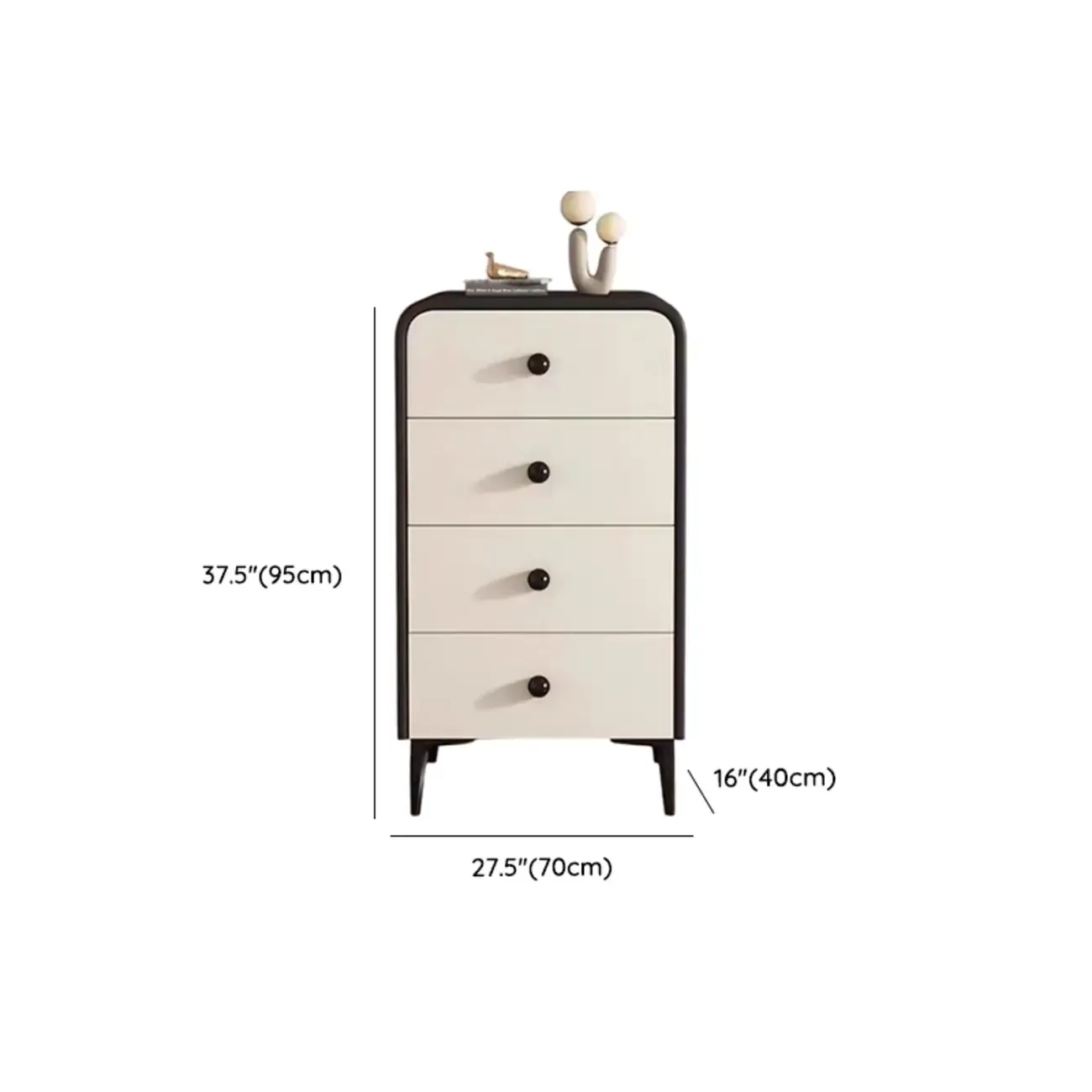 Contemporary Chic Wood Bedroom White Double Dresser Image - 29