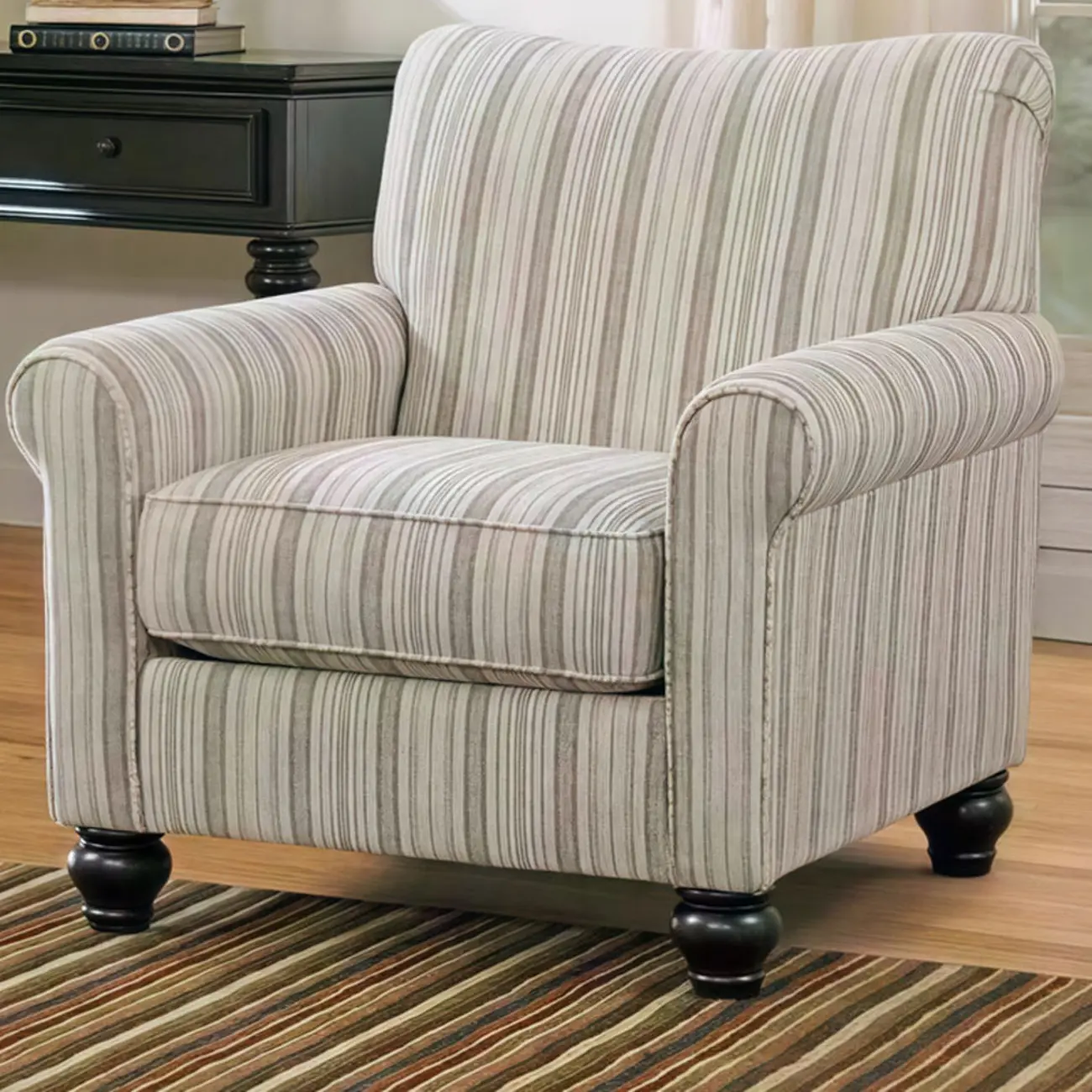 Traditional Wingback Linen Fabric Arm Chair Living Room Image - 1 | homeyfad