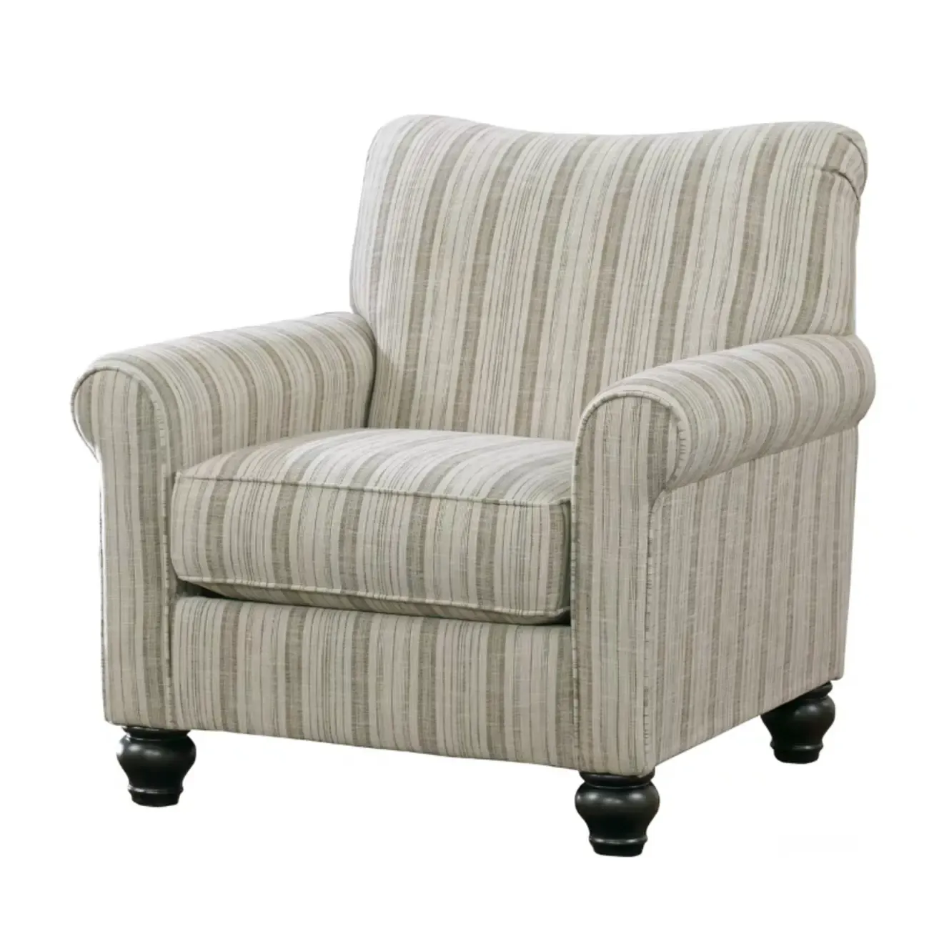 Traditional Wingback Linen Fabric Arm Chair Living Room Image - 2