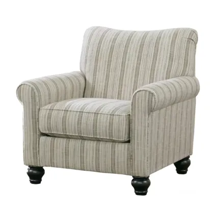 Traditional Wingback Linen Fabric Arm Chair Living Room Image - 2