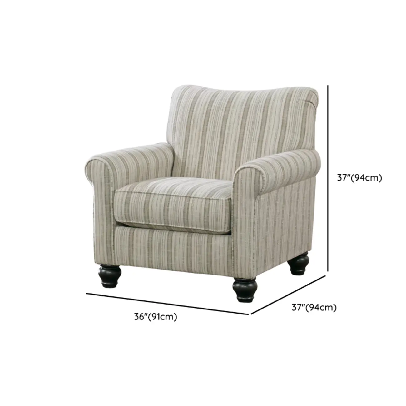 Traditional Wingback Linen Fabric Arm Chair Living Room #size | homeyfad