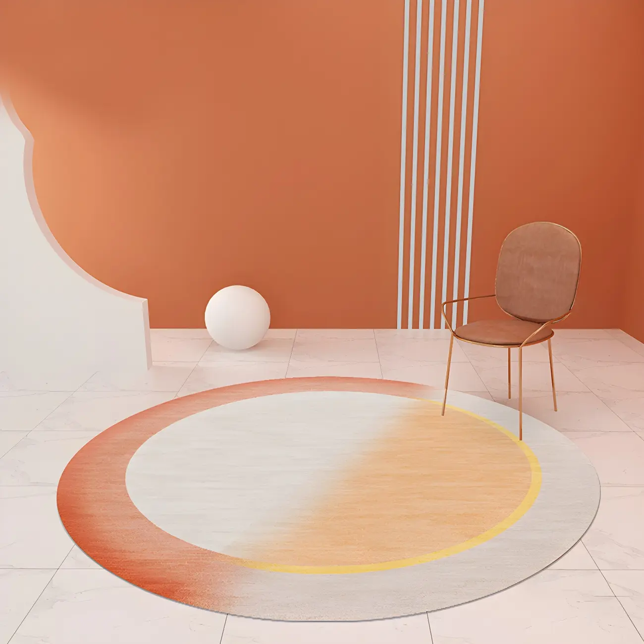 Living Room Soft Polyester Round Area Rug Image - 1 | homeyfad