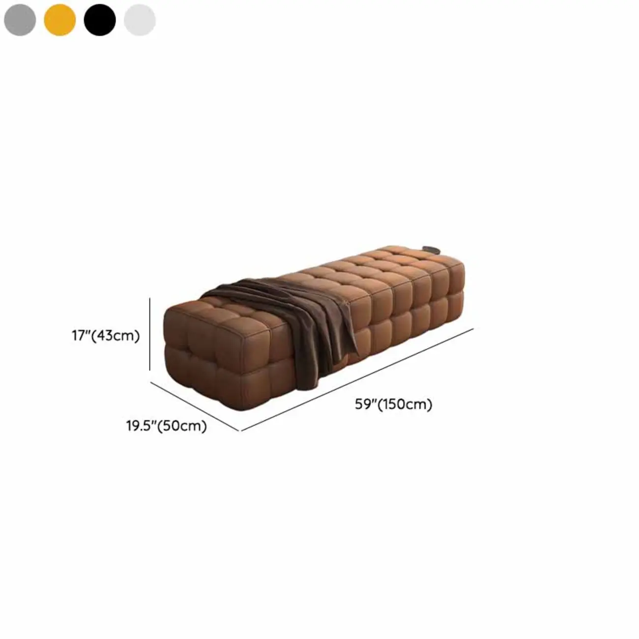 luxury Tufted Upholstered faux leather Bedroom Bench Image - 10 | homeyfad