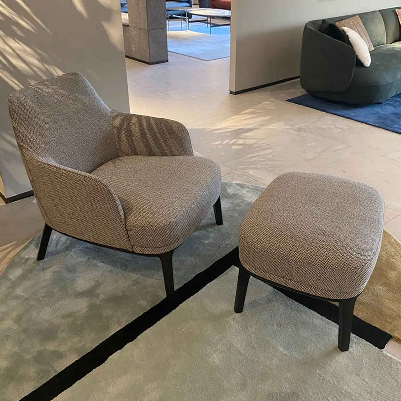 Modern High Back Living Room Accent Chair with Ottoman Image - 2 | homeyfad