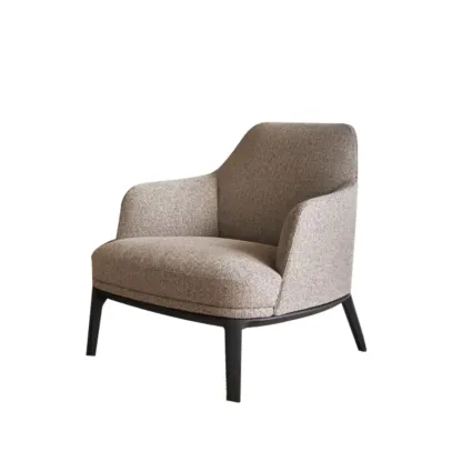 Modern High Back Living Room Accent Chair with Ottoman Image - 9