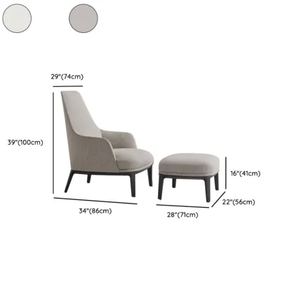 Modern High Back Living Room Accent Chair with Ottoman Image - 14