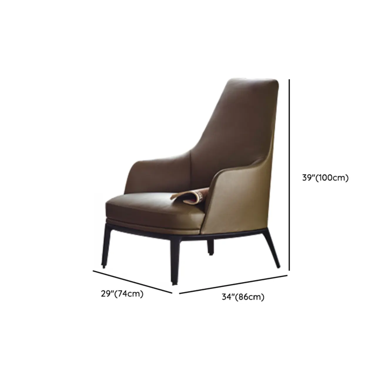 Modern High Back Living Room Accent Chair with Ottoman Image - 15 | homeyfad