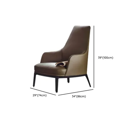 Modern High Back Living Room Accent Chair with Ottoman Image - 15