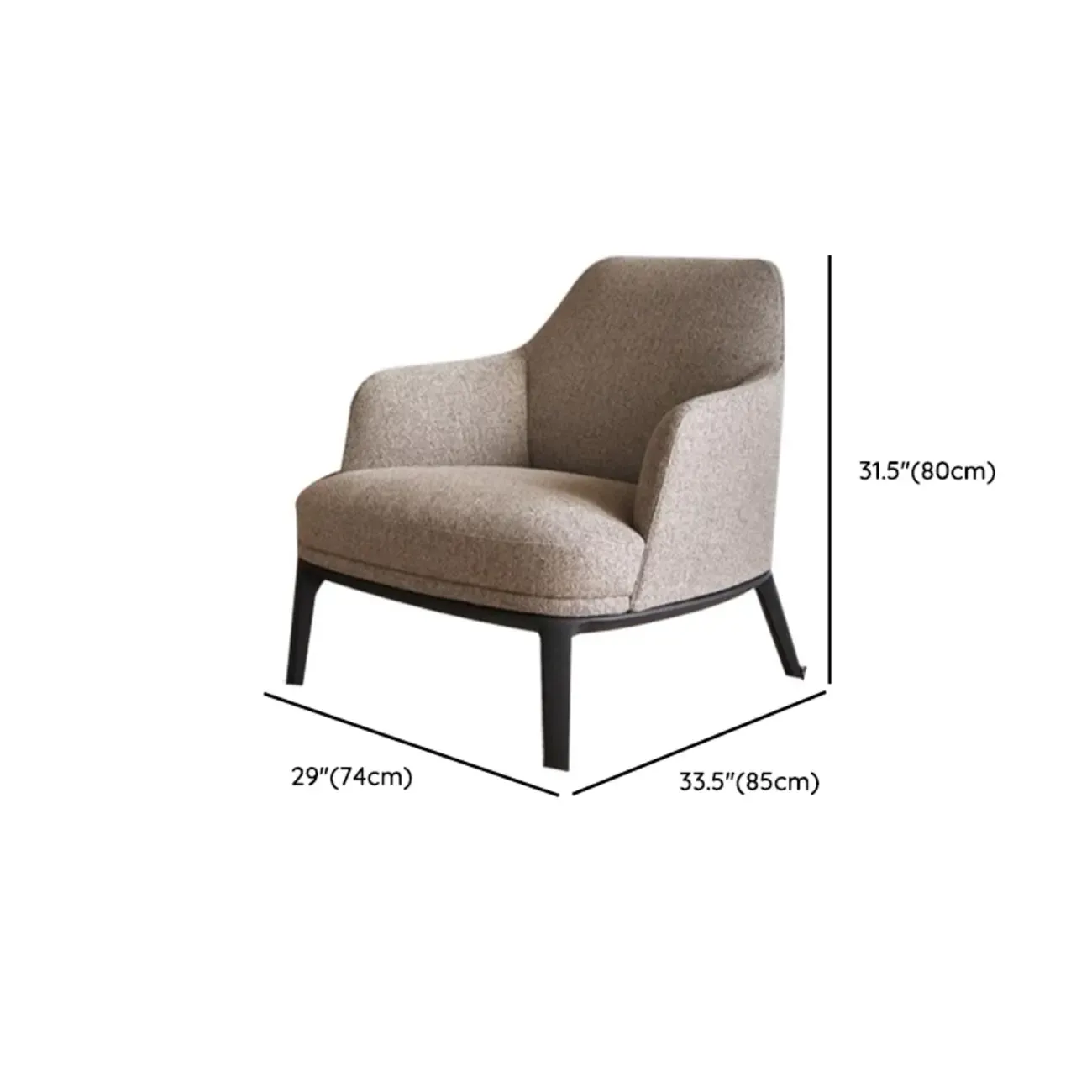 Modern High Back Living Room Accent Chair with Ottoman Image - 16