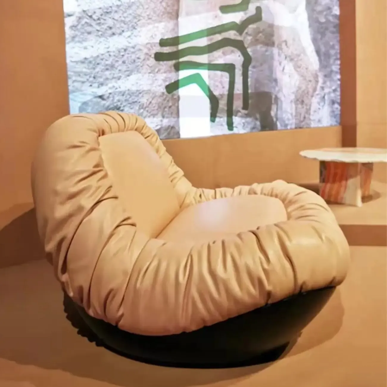 Contemporary Faux Leather Armless Person Side Chair Image - 2