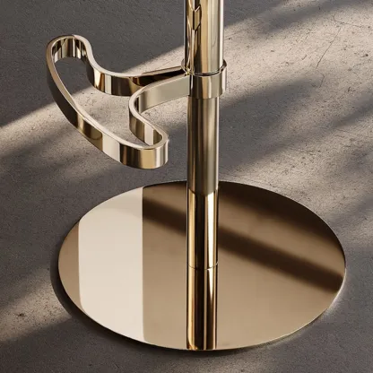 Glam Adjustable Height Swivel Geniue Leather Bar Stools Image - 6